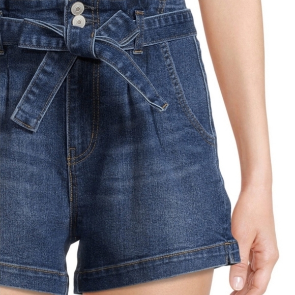 NOBO Denim Two Button Paper Bag Self Tie High Waisted Shorts Size XXL/19 - Picture 3 of 7